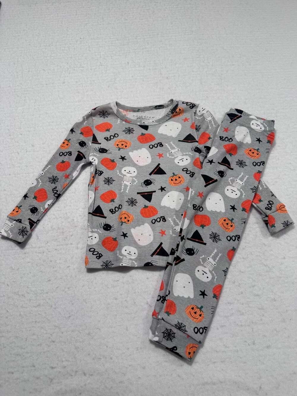 Chickpea Baby Halloween Ghost Pumpkin Pajama Set Size 18M